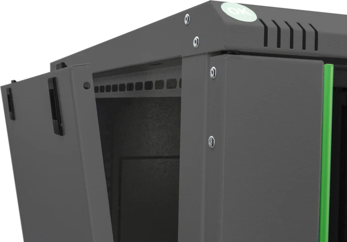 Digitus Professional Dynamic Basic Serie Wandschrank 12HE, montiert, Sicherheitsglastür, IP20, RAL 9005, 600mm tief