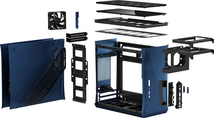Fractal Design Era ITX Cobalt TG, Glasfenster, Mini-ITX