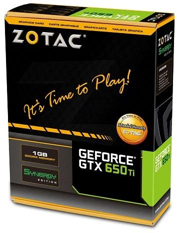 Zotac GeForce GTX 650 Ti Synergy, 1GB GDDR5, VGA, DVI, HDMI