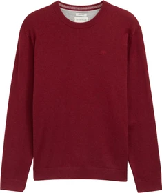Tom Tailor Basic Baumwolle Strickpullover dark samba red melange (Herren)