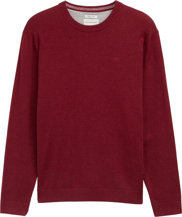 Tom Tailor Basic Baumwolle Strickpullover dark samba red melange (Herren)