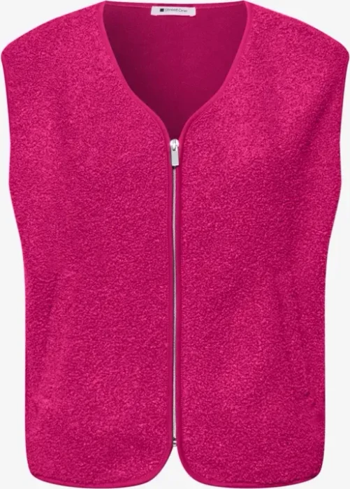 Street One V-Neck aus Teddy-Material Weste magenta dream (Damen)