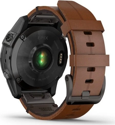 Garmin epix 2 Sapphire black titanium/chestnut leather