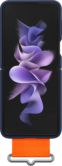 Samsung Silicone Cover with Strap für Galaxy Z Flip 3 navy