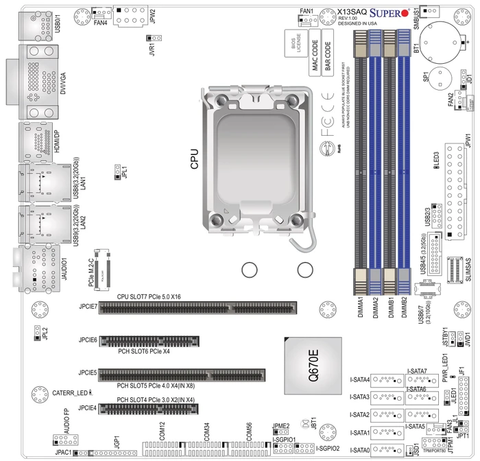 Supermicro X13SAQ, retail (Intel 1700)