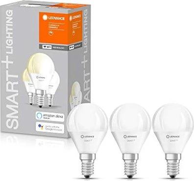 Osram Ledvance SMART+ WiFi Classic Mini Bulb P46 40 5W/827 E14, 3 Stück