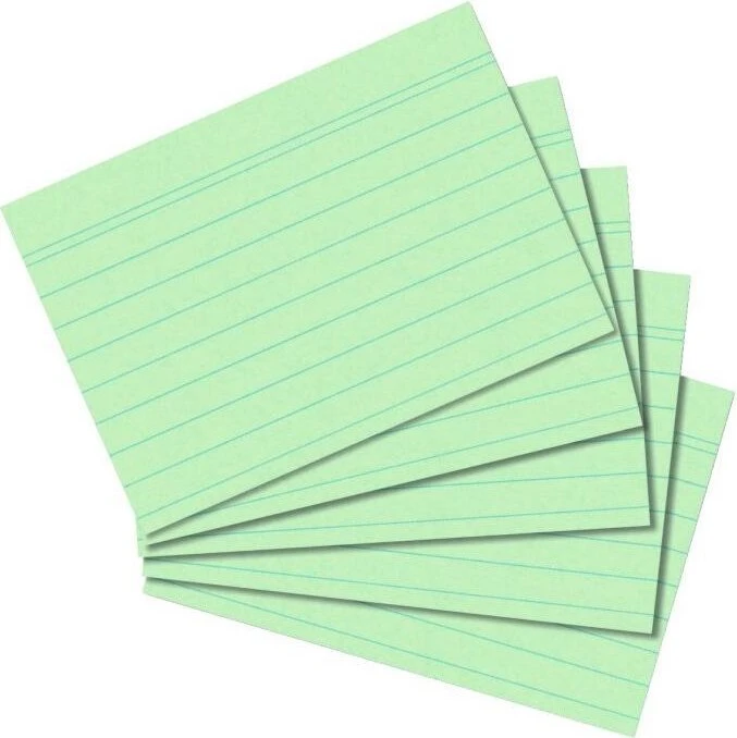 Herlitz Karteikarten, A8, liniert, grün, 100 Blatt, 100er-Pack
