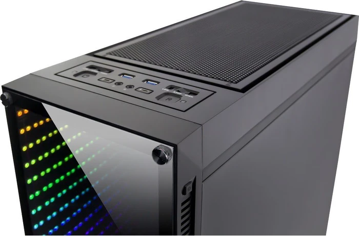 Inter-Tech X-908 Infini2, schwarz, Glasfenster