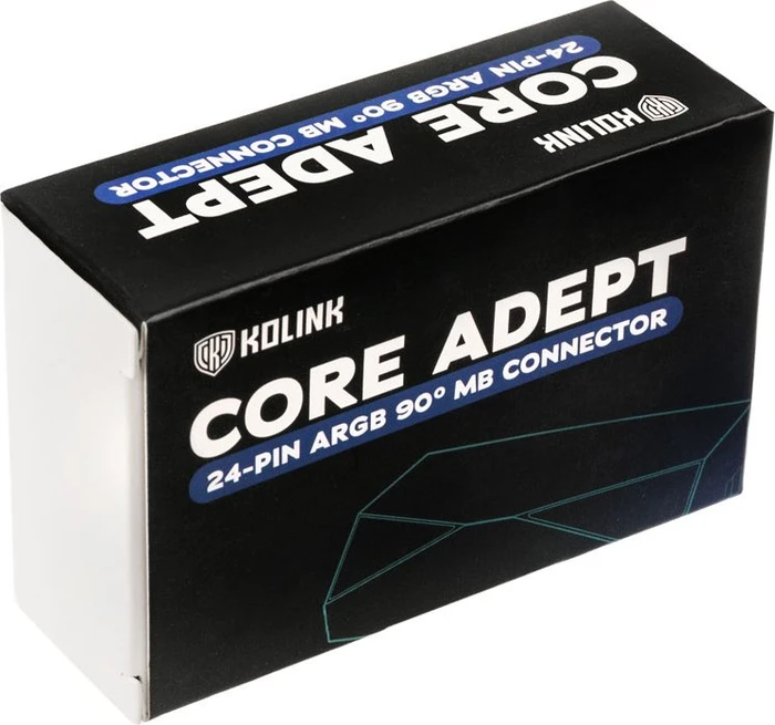 Kolink Core Adept ARGB 24-Pin 90 Grad Mainboard-Kabeladapter, Stecker auf Buchse