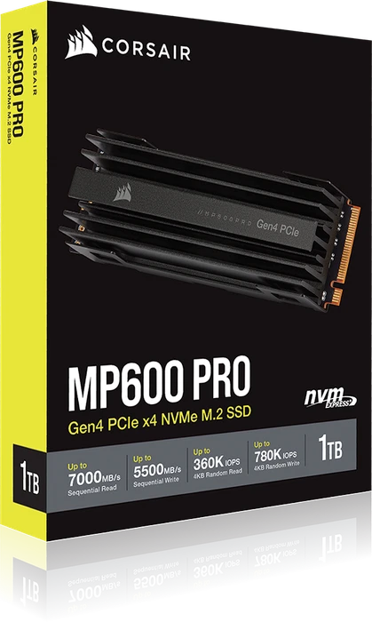 Corsair Force Series MP600 Pro 1TB, M.2 2280 / M-Key / PCIe 4.0 x4, Kühlkörper