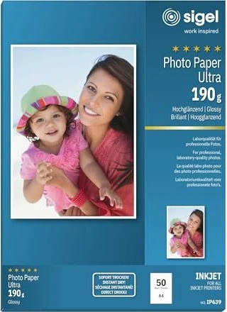 Sigel Photo Paper Ultra Inkjetpapier hochglänzend weiß, A4, 190g/m², 50 Blatt
