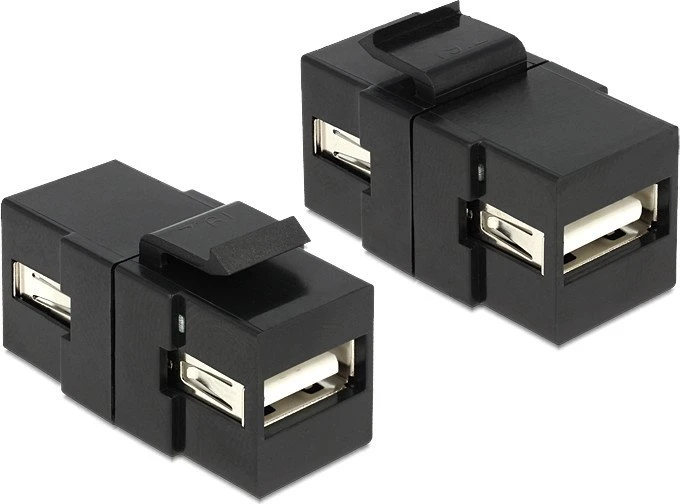 DeLOCK Keystone Modul USB-A 2.0 Buchse via USB-A 2.0 Buchse, schwarz