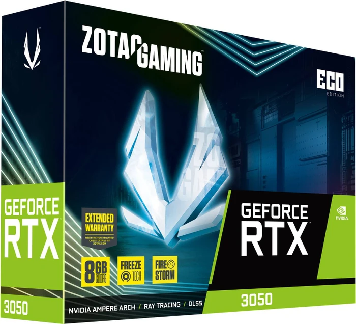 Zotac Gaming GeForce RTX 3050 Eco, 8GB GDDR6, HDMI, 3x DP