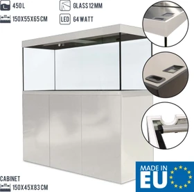 amtra Alux 450 LED Aquarium-Set mit Unterschrank, weiß, 450l