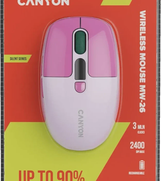 Canyon MW-26 Wireless Mouse rosa, USB/Bluetooth