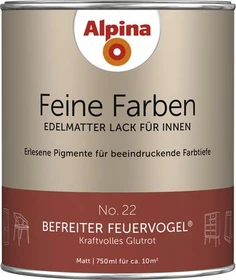 Alpina Farben Feine Farben Lack No. 22 Befreiter Feuervogel innen glutrot edelmatt, 750ml