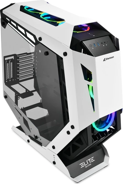 Sharkoon Elite Shark CA700, weiß, Glasfenster