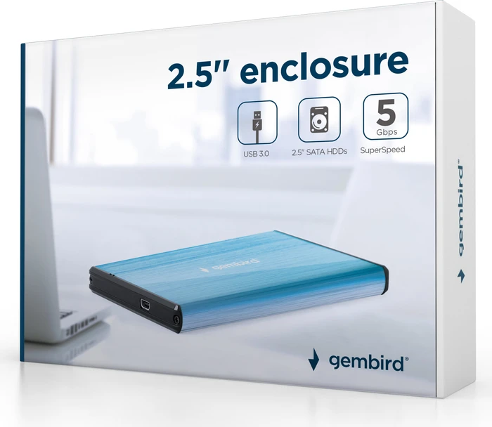 Gembird EE2-U3S-3, blau, 2.5", USB 3.0 Mini-B