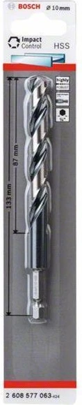 Bosch Professional HSS Impact Control Spiralbohrer, 10x87x133mm, 1 Stück