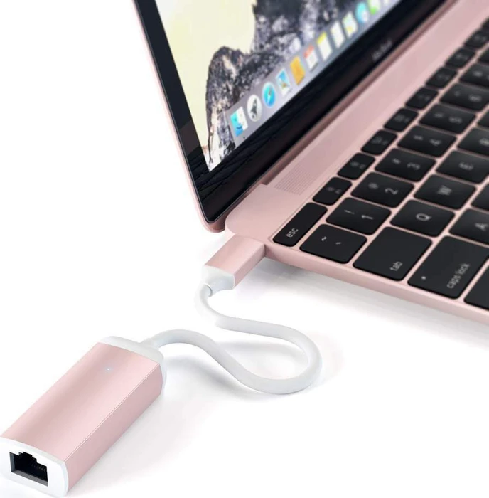 Satechi Gigabit Ethernet Adapter LAN-Adapter, rose gold, USB-C 3.0 [Stecker]