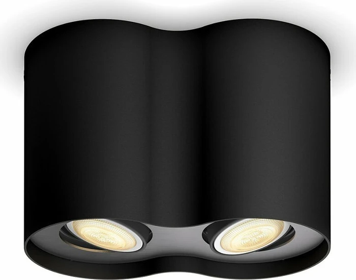 Philips Hue White Ambiance Pillar Spot 2-flammig schwarz