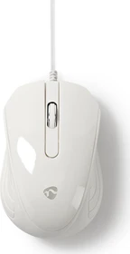Nedis Optical Mouse mit gummierten Seiten, weiß, USB (MSWD300WT)