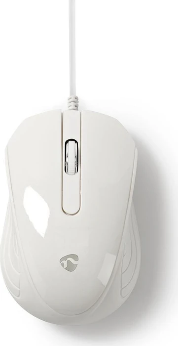 Nedis Optical Mouse mit gummierten Seiten, weiß, USB