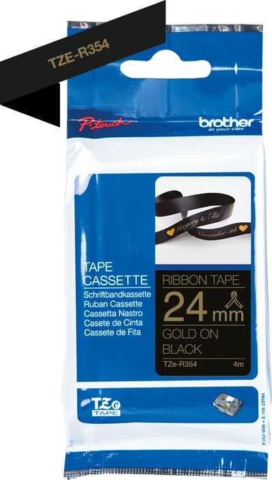 Brother TZe-R354 Beschriftungsband, 24mm, gold/schwarz