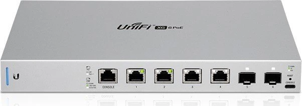 Ubiquiti UniFiSwitch 6 XG Desktop 10G Managed Switch, 4x RJ-45, 2x SFP+, PoE++