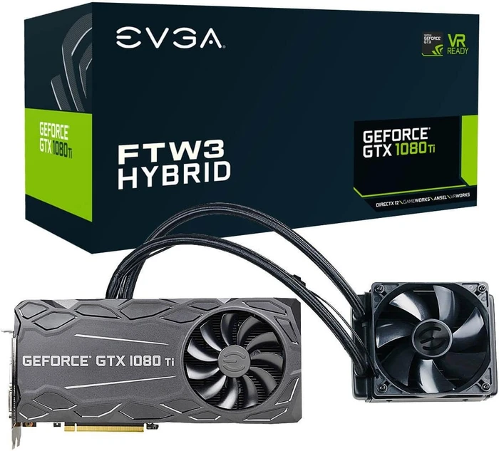 EVGA GeForce GTX 1080 Ti FTW3 Hybrid Gaming, 11GB GDDR5X, DVI, HDMI, 3x DP