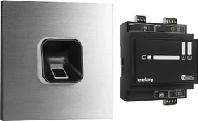 ekey sLine Fingerprintset für Gira 106, inkl. Controller REG, Edelstahl V4A, Fingerprint-Reader