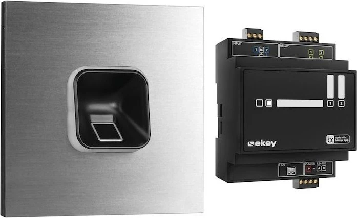 ekey sLine Fingerprintset für Gira 106, inkl. Controller REG, Edelstahl V4A, Fingerprint-Reader
