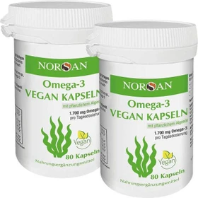 Norsan Omega-3 Vegan Kapseln, 160 Stück (2x 80 Stück)