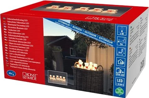 Konstsmide Acryl Lichterkette Bären LED 40x warmweiß