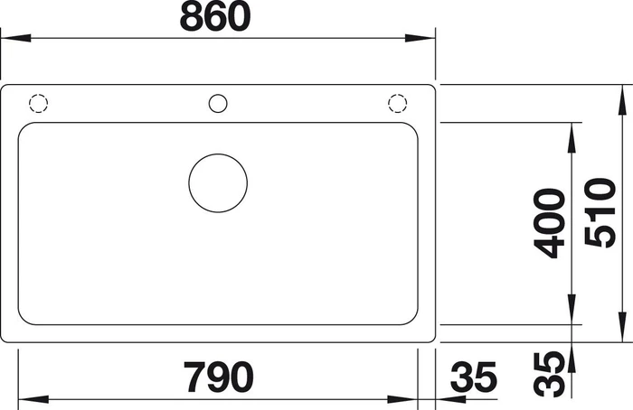 Blanco Naya XL 9 Einbau Becken mittig felsgrau