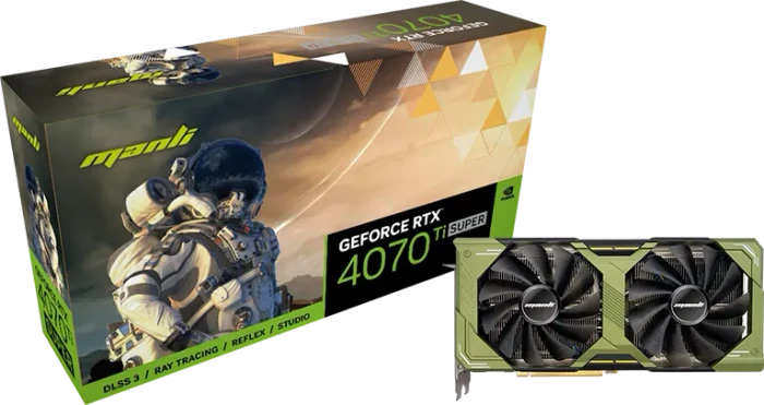 Manli GeForce RTX 4070 Ti SUPER, 16GB GDDR6X, HDMI, 3x DP