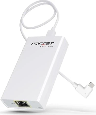 Procet PoE auf USB-C PoE-Adapter, Gigabit LAN-Adapter, 60W, RJ-45, USB-C 3.0 [Buchse]