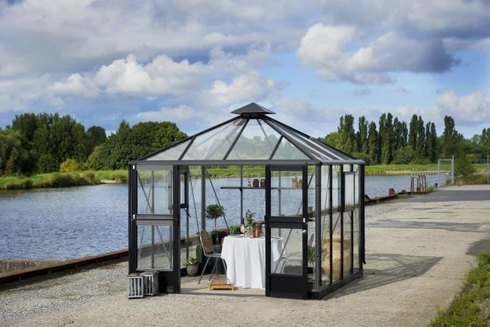 Juliana Oase 8.8m² 3mm Sicherheitsglas Gewächshaus anthrazit/schwarz