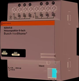 Busch-Jaeger Heizungsaktor 6-fach, 4TE REG, Schaltaktor für Stellantriebe