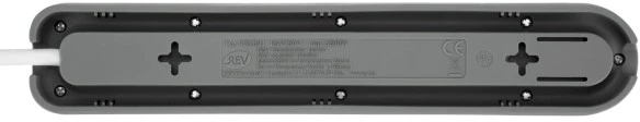 REV Ritter ICE Steckdosenleiste mit Schalter, 2x USB, 3-fach, 1.4m, weiß