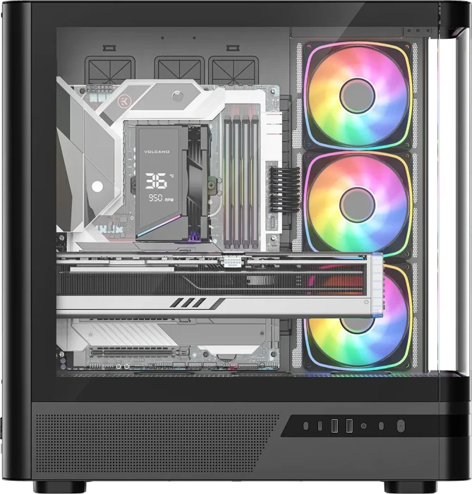 Modecom Volcano AQ200 ARGB Black, Glasfenster