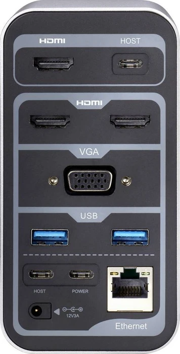 Renkforce 15-in-1 Notebook Dockingstation, 2x USB-C 3.0 [Buchse]
