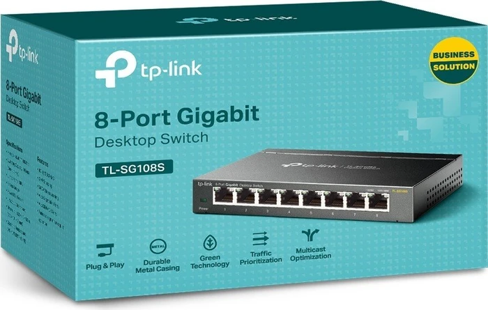 TP-Link TL-SG108S Desktop Gigabit Switch, 8x RJ-45