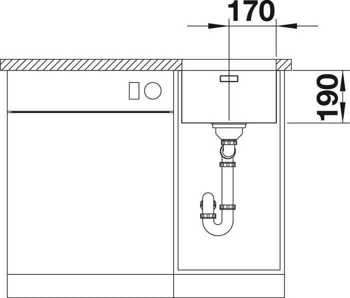 Blanco Andano 340-U InFino Unterbau Becken mittig edelstahl