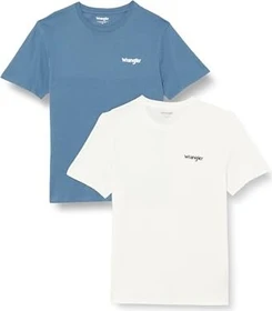 Wrangler Sign Off 2er-Pack T-Shirt kurzarm captains blue/white (Herren)