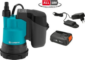 Gardena 2000/2 18V P4A Akku-Klarwassertauchpumpe inkl. Akku