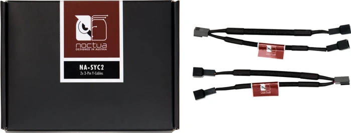 Noctua NA-SYC2, 3-Pin auf 2x 3-Pin Verteiler, sleeved, 11.5cm, schwarz, 2er-Pack