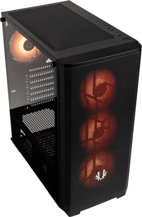 BitFenix Nova Mesh SE TG 4ARGB, schwarz, inkl. 4x Lüfter, Lüfter LED RGB, Glasfenster