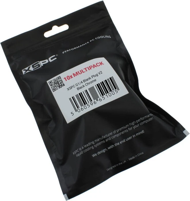 XSPC Verschlussstopfen G1/4" V2 Black Chrome, schwarz verchromt, 10er-Pack