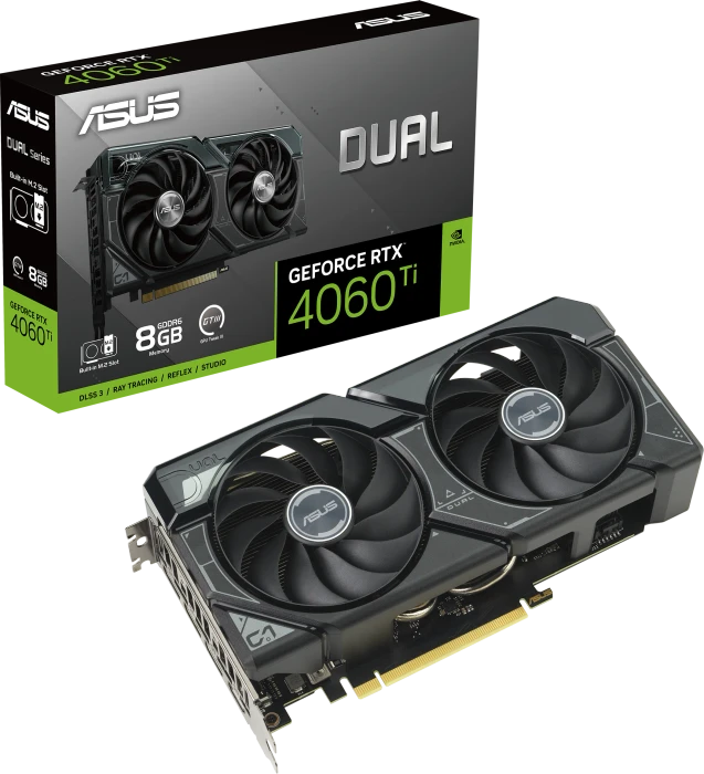 ASUS Dual GeForce RTX 4060 Ti SSD, DUAL-RTX4060TI-8G-SSD, 8GB GDDR6, HDMI, 3x DP